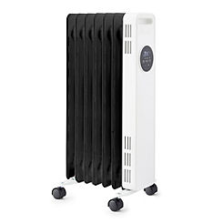 Black & Decker 1.5KW Oil Filled Radiator with Remote - White