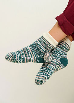 Brakeburn Fairisle Knitted Slipper Socks