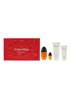 Calvin Klein Obsession 4 Piece Set - Eau De Parfum 100ml, Eau De Toilette 15ml, Shower Gel 100ml & Body Lotion 200ml