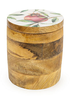Candlelight Pomegranate Small Mango Wood Storage Jar