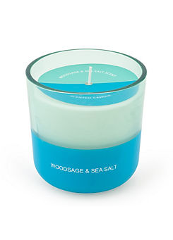 Candlelight Two Tone Brights Tealwoodsage & Seasalt Candle