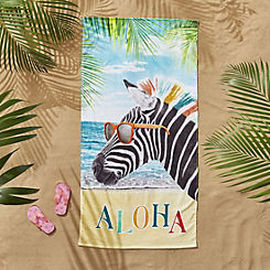 Catherine Lansfield Aloha Zebra Beach Towel