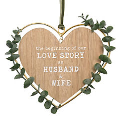 Celebrations® Love Story ’Husband & Wife’ Heart Plaque with Leaves