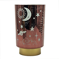 Cello Sun Moon & Stars Glass Lamp Copper