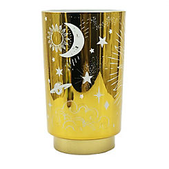 Cello Sun Moon & Stars Glass Lamp Gold