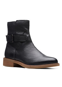 Clarks Cologne Strap Black Leather Boots