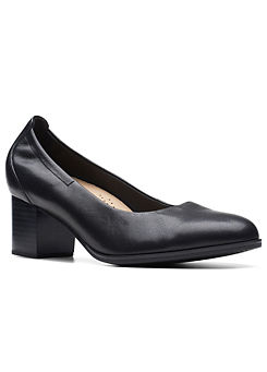 Clarks Loken Step Wide E Fitting Black Leather Shoes