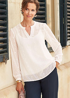 Cotton Traders Dobby Lace Blouse