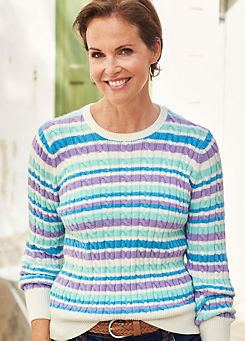 Cotton Traders Stripe Cutest Cable Jumper