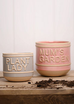 Country Living A Set of 2 Mum’s Garden & Plant Lady Ceramic Planters