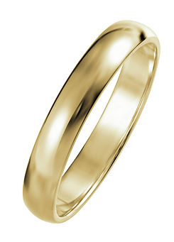 Created Brilliance Riley 9ct Yellow Gold 3mm Heavy D-Shape Wedding Ring
