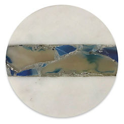 Culinary Concepts Culinary Concepts White Marble & Blue Agate Set of 4 Coasters