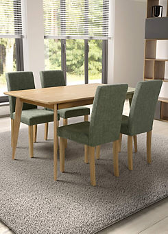 Dakota 1.4m Oak Table & 4 Finley Chairs