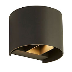 Dark Grey Curved LED Up-Down Outdoor Wall Light