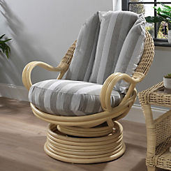 Desser Samford Deluxe Swivel Rocker Chair in Aqua clean Duke Grey Stripe