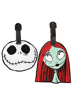 Disney Nightmare Before Christmas White, Black & Red 2 Piece Luggage Tags