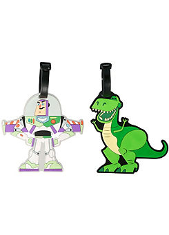 Disney Toy Story Buzz & Rex Green, white & purple 2 Piece Luggage Tags