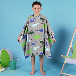 Dreamscene Kids Dinosaur Printed Hooded Poncho Beach Towel