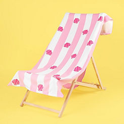 Dreamscene Shell Printed Striped Beach Towel