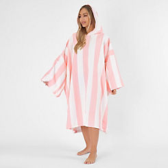 Dreamscene Striped Hooded Poncho Beach Towel