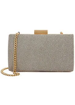 Dune London Belleview Pewter Box Clutch