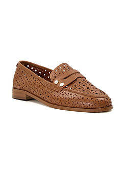 Dune London Glimmered Tan Leather Loafers