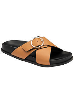 Dunlop Tegan Tan Crossover Footbed Sandals