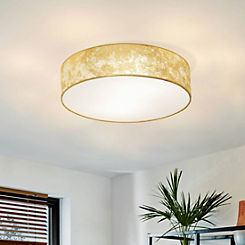 EGLO Viserbella 1 Light Fabric Champagne And Gold Ceiling Light
