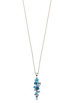 Elements Gold Scatter Pendant with Blue Topaz In 9Ct Gold