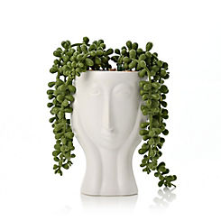 Face Planters with Faux Plant