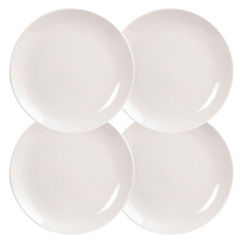 Fairmont & Main Premium White Porcelain Coupe Set of 4 Dinner Plates