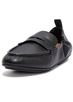 FitFlop Allegro Dynamicush™ Black Leather Penny Loafers