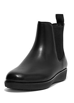 FitFlop Black Sumi Leather Chelsea Boots