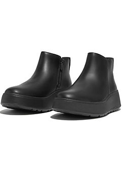 FitFlop F-Mode Leather Flatform Microwobbleboard™ Midsole Ankle Boots
