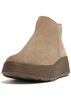 FitFlop F-Mode Minky Grey Suede Flatform Microwobbleboard™ Midsole Ankle Boots