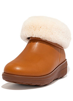 FitFlop Tan Mukluk Leather Ankle Boots