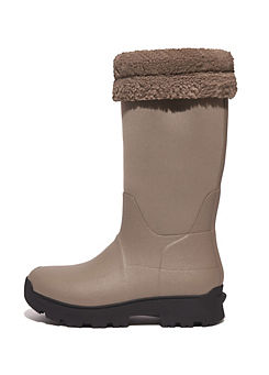 FitFlop WonderWelly™ ATB Minky Grey Fleece-Lined Roll-Down Rain Boots