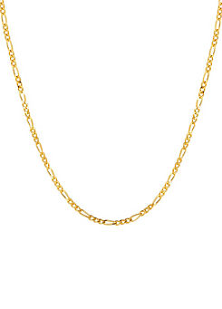 For You Collection 18ct Gold Plated Sterling Silver Adjustable Dainty Figaro Necklace Chain