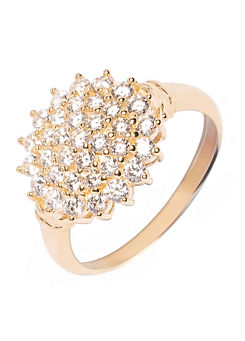 For You Collection 9ct Gold Cluster Cubic Zirconia Ring