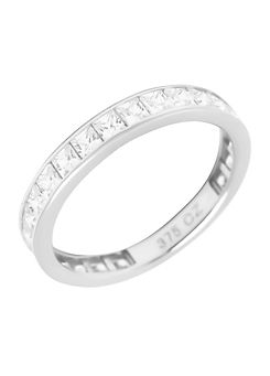 For You Collection 9ct White Gold Channel Set Cubic Zirconia Eternity Ring