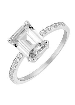 For You Collection Pave Classic Emerald Cut Ring