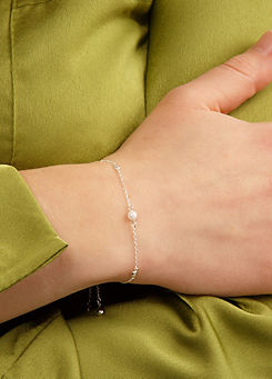 For You Collection Sterling Silver Pearl Adjustable Bracelet