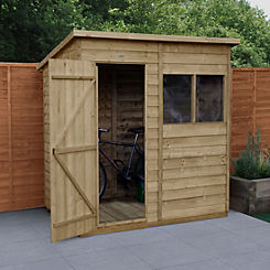 Forest Garden 4LIFE Pent Shed 6x4 - Single Door - 1 Window (Home Delivery)