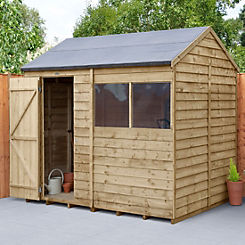 Forest Garden 4LIFE Reverse Apex Shed 8x6 - Single Door - 2 Windows (Home Delivery)