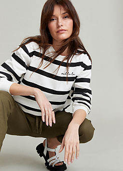 Freemans Black & White Stripe Sweatshirt