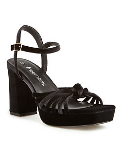 Freemans Black Velvet Platform Sandals