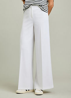 Freemans Relaxed White Wide Leg Trousers