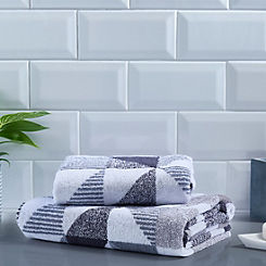 Fusion Hendra Geo Jacquard Print Towel Range