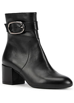 Geox Black Leather Eleana Ankle Boots