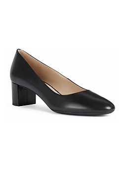 Geox Black Leather Pheby Court Shoes